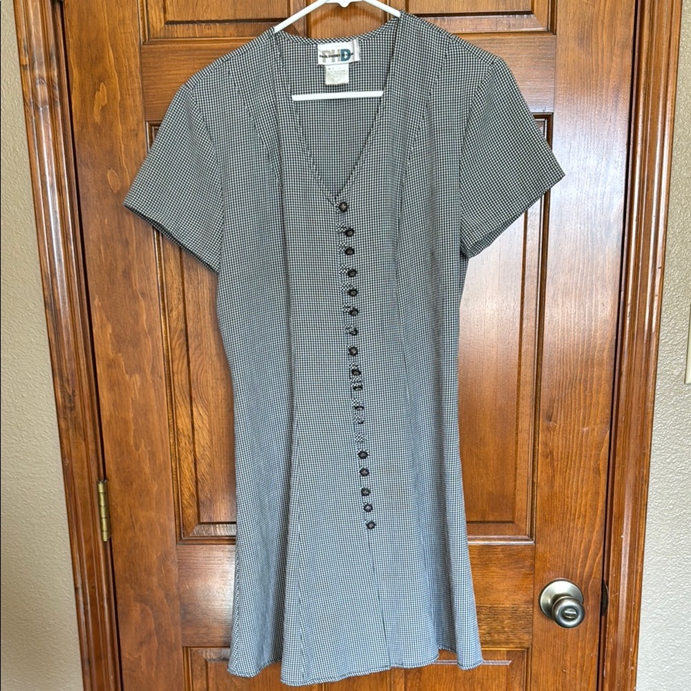 Classic Black and White Checkered Dress